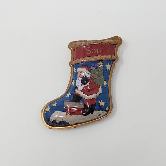 1997 Hallmark Son Pressed Tin Handcrafted Keepsake Holiday Christmas Ornament. - Picture 3 of 9